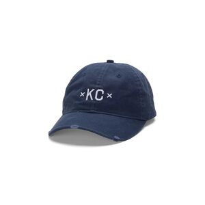 Kansas City Dad Hat KC Navy Blue White Baseball Cap Adjustable Unisex Made Mobb